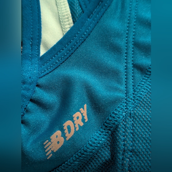 NWT New Balance Womens (XS) Blue/Turquoise Racerback Sports/Athletic/Sleep Bra - Picture 6 of 12